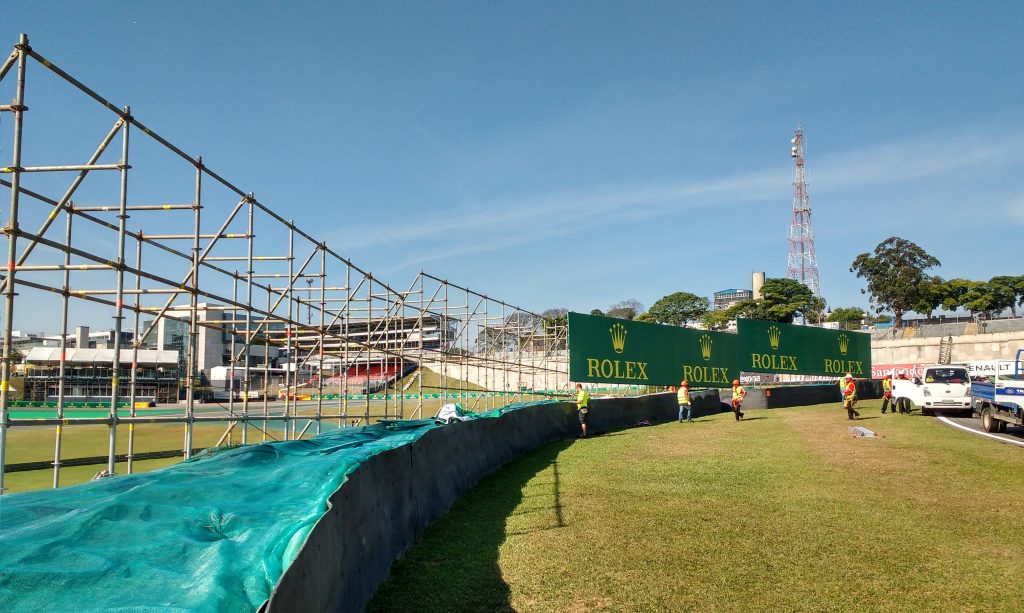 TB ESTRUTURAS - Autódromo de Interlagos, São Paulo - Andaimes Multidirecionais p/ Placas Publicitárias